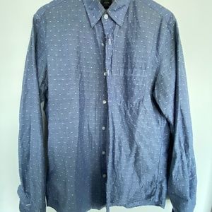 J Crew Denim Speckled Button Up Shirt - M